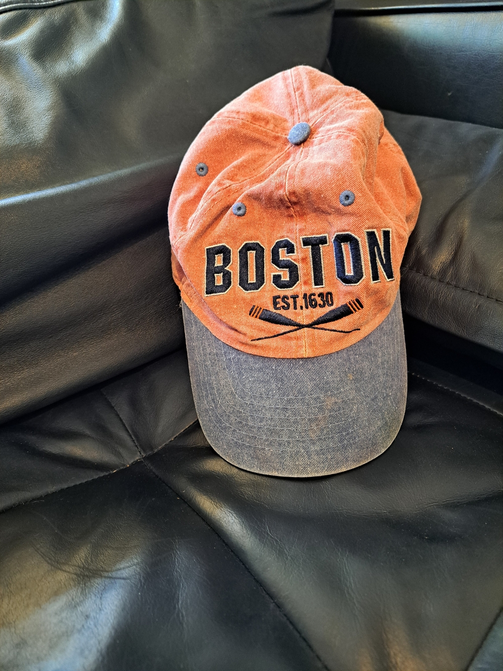 Bay State Apparel Washed Rust Baseball Cap with Contrast Trim